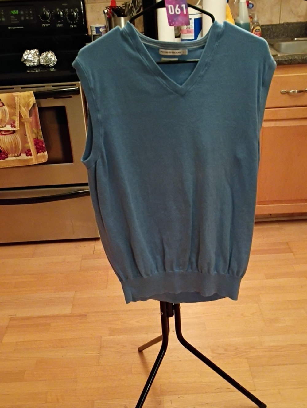 Peter Millar Teal Blue V-Neck Sleeveless Sweater Vest